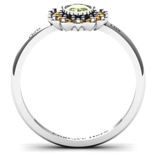 Starburst Ring – Sterling Silver with Peridot and Fancy Yellow Premium Zirconia