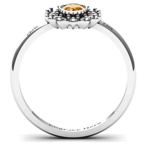 Starburst Ring – Sterling Silver with Citrine and White Premium Zirconia