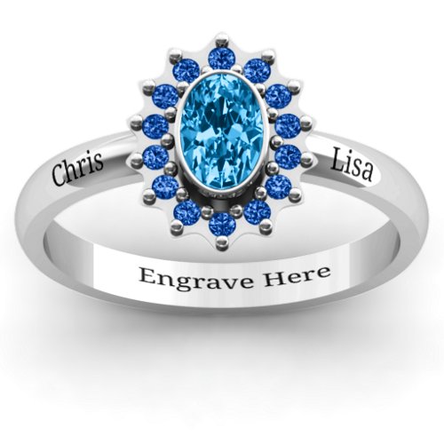 Starburst Ring – Sterling Silver with Blue Topaz and Fancy Blue Premium Zirconia