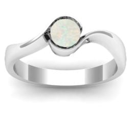 Fancy Solitaire Swirl Ring