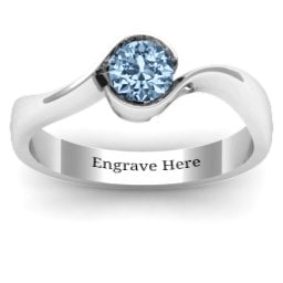 Fancy Solitaire Swirl Ring