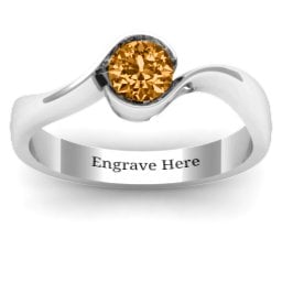 Fancy Solitaire Swirl Ring