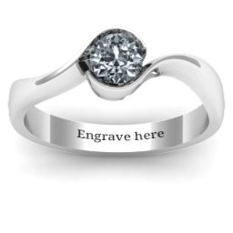Fancy Solitaire Swirl Ring