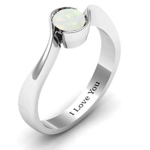 Fancy Solitaire Swirl Ring