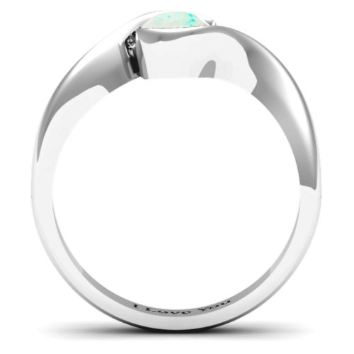 Fancy Solitaire Swirl Ring