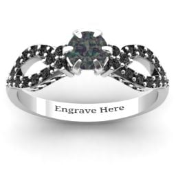 Fancy Split Shank Solitaire Accent Ring