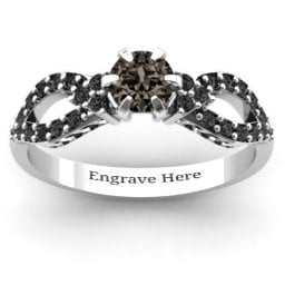 Fancy Split Shank Solitaire Accent Ring