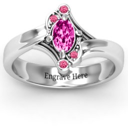 Fancy Oval Asymmetrical Ring