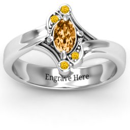 Fancy Oval Asymmetrical Ring