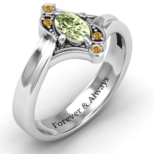 Fancy Oval Asymmetrical Ring