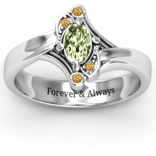 Fancy Oval Asymmetrical Ring