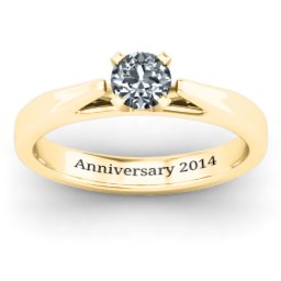 Ski Tip Solitaire Ring