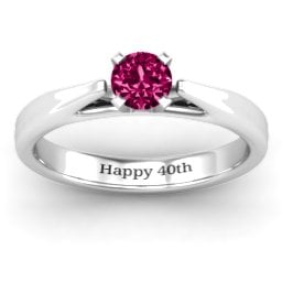 Ski Tip Solitaire Ring