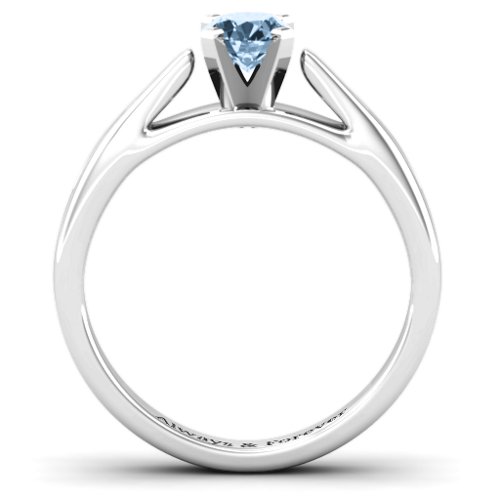 Ski Tip Solitaire Ring