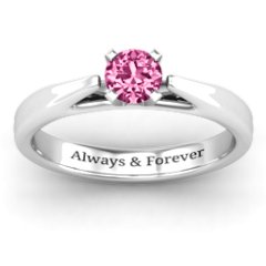 Ski Tip Solitaire Ring – 10K Yellow Gold with Pink Tourmaline