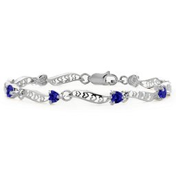 Embedded Hearts 1-8 Stones Bracelet