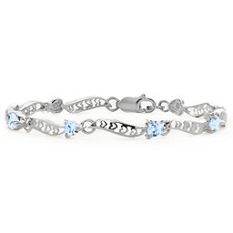 Embedded Hearts 1-8 Stones Bracelet