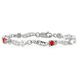 Embedded Hearts 1-8 Stones Bracelet