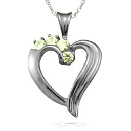 Elegant 2-6 Stones Heart Pendant