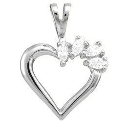 Heart Pendant with 2-7 Marquise