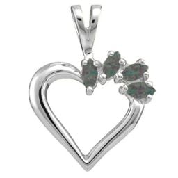 Heart Pendant with 2-7 Marquise