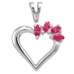 Heart Pendant with 2-7 Marquise