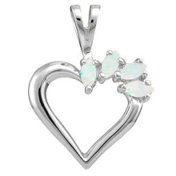 Heart Pendant with 2-7 Marquise