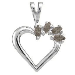 Heart Pendant with 2-7 Marquise