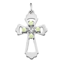 "Seraphim" Angel Birthstone Cross Pendant