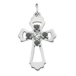 "Seraphim" Angel Birthstone Cross Pendant