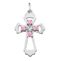 "Seraphim" Angel Birthstone Cross Pendant