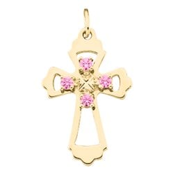 "Seraphim" Angel Birthstone Cross Pendant