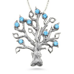 Family Tree 3-14 Stones Pendant