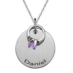 "Petit" Ring on Engraved Charm Pendant