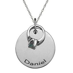 "Petit" Ring on Engraved Charm Pendant