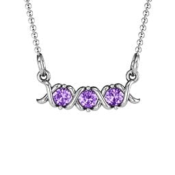 2-5 Stone Hugs and Kisses XOXO Pendant in 925 Sterling Silver