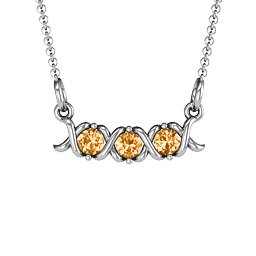 2-5 Stone Hugs and Kisses XOXO Pendant