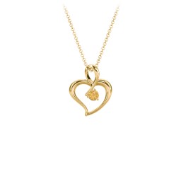 Twist Petit Heart Pendant in 18K Gold Plated Silver with Citrine
