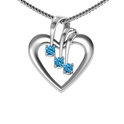 Triple Stone Heart Pendant