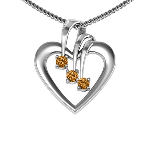 Triple Stone Heart Pendant