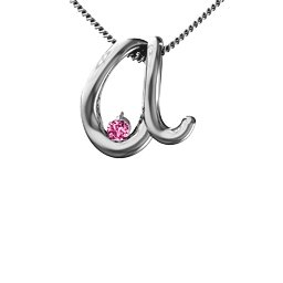 A to Z Initial Pendant with Birthstone