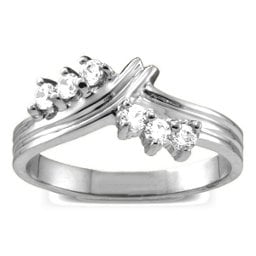 Grooved Collage 3-8 Stones Ring