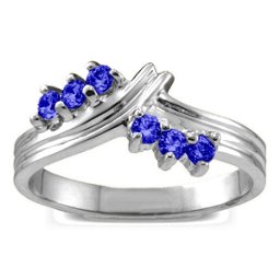 Grooved Collage 3-8 Stones Ring