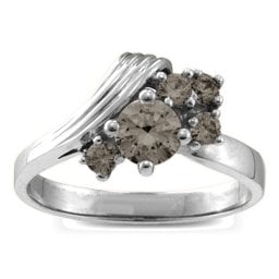 Grooved Wave 2-9 Gemstones Ring