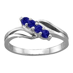 Diagonal Gemstone Branch Ring