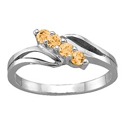 Diagonal Gemstone Branch Ring