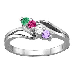 Diagonal Gemstone Branch Ring