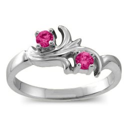 "Nouveau" Flame 2-6 Gemstones Ring