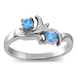 "Nouveau" Flame 2-6 Gemstones Ring