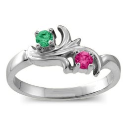 "Nouveau" Flame 2-6 Gemstones Ring